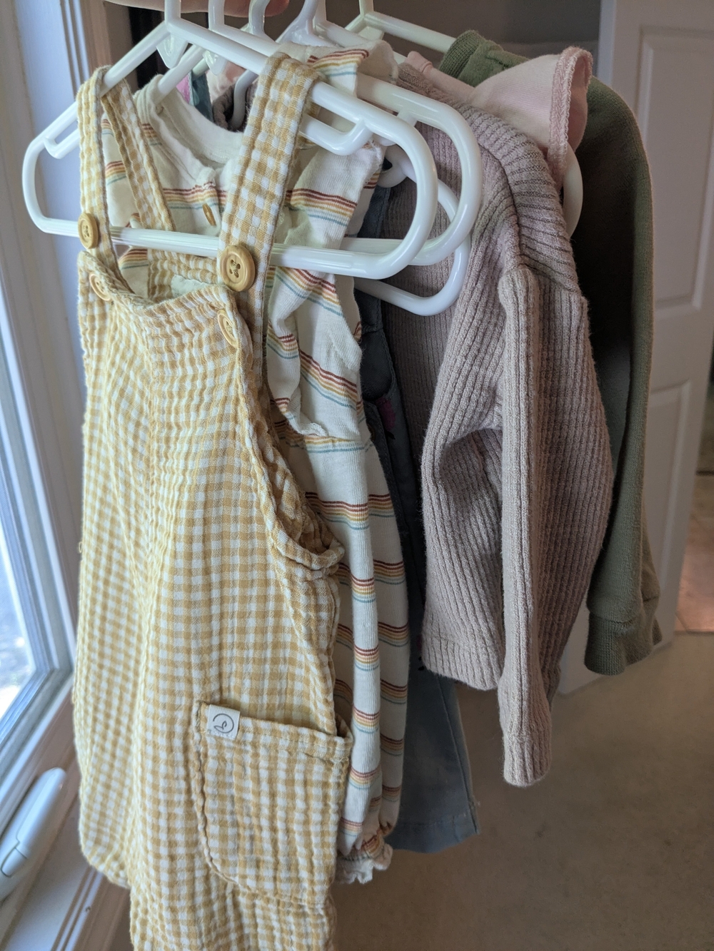 6-9mth Yellow Gingham Overalls Romper and More!